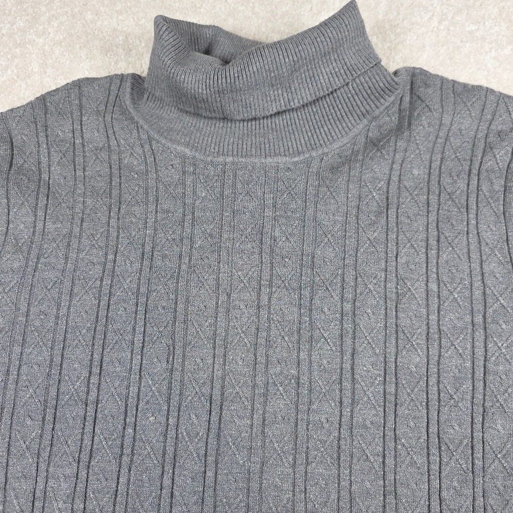 Stitchcount Sweater Womens XL Charcoal Gray Turtleneck Pullover Long Sleeve NWT